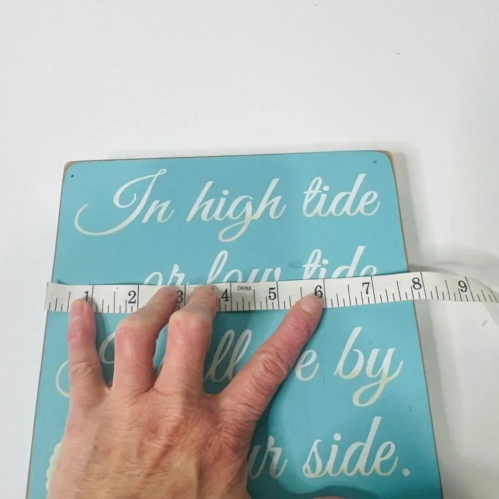 Jones' Rustic Sign Co. High Tide Low Tide Wooden Sign Coastal Beach Waves Ocean